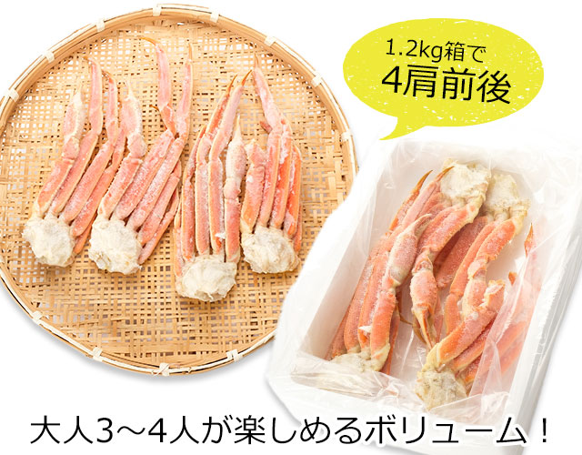 ボイル冷凍クリカニ 折れBOX】本ズワイガニ切足1.2kg箱＜ボイル冷凍＞の通販｜最北の