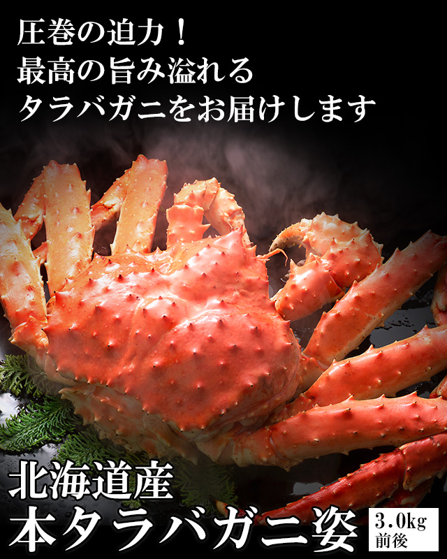 北海道産本タラバガニ姿3.0kg前後＜ボイル冷凍＞の通販｜最北の海鮮市場