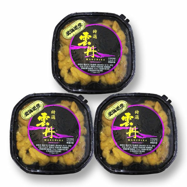 北海道産キタムラサキウニ塩水パック100g×3